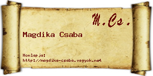 Magdika Csaba névjegykártya